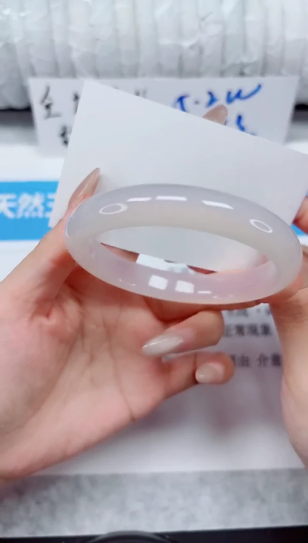 未镶嵌手镯石英质玉204-59白