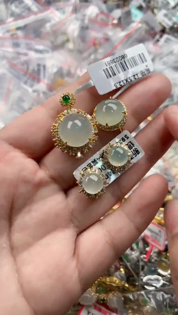 银S925镶嵌戒指翡翠222   10
