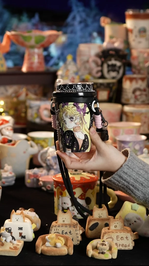 其他陶毛*月景德镇釉下彩手绘设计师款陶瓷