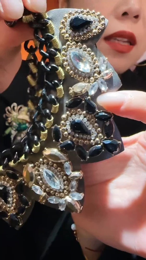 无铜合金无铜合金孤品重工镶嵌款项链