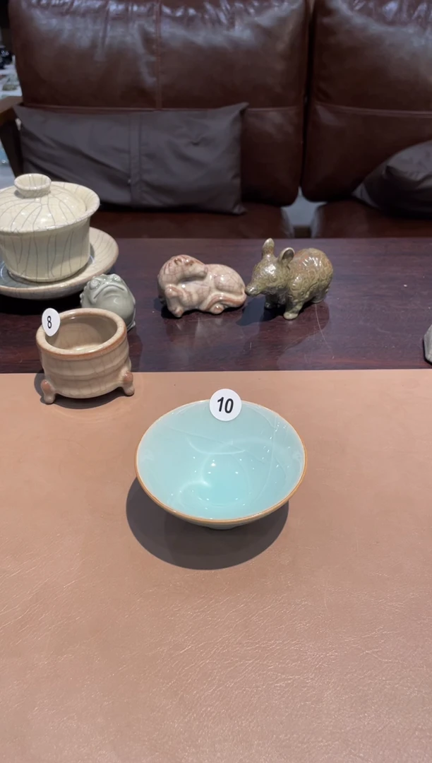 10窑承龙泉青瓷华斗笠杯