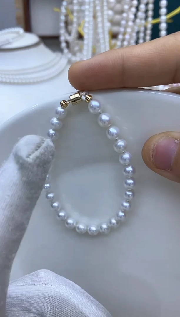 【闪购商品】淡水珍珠手链14K金镶嵌6