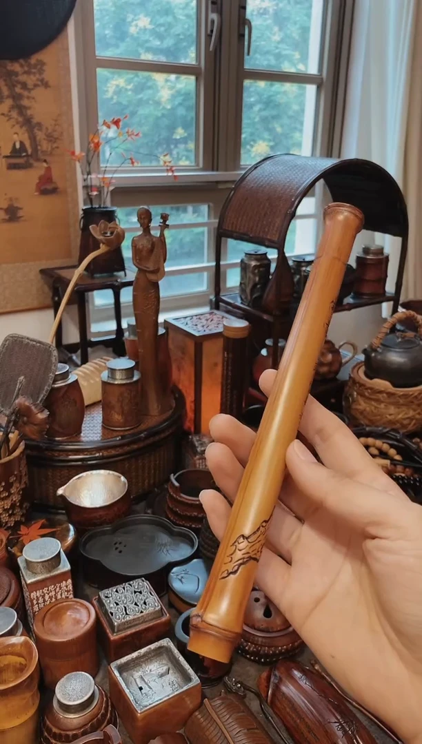1**4老玉竹精品雕刻香筒