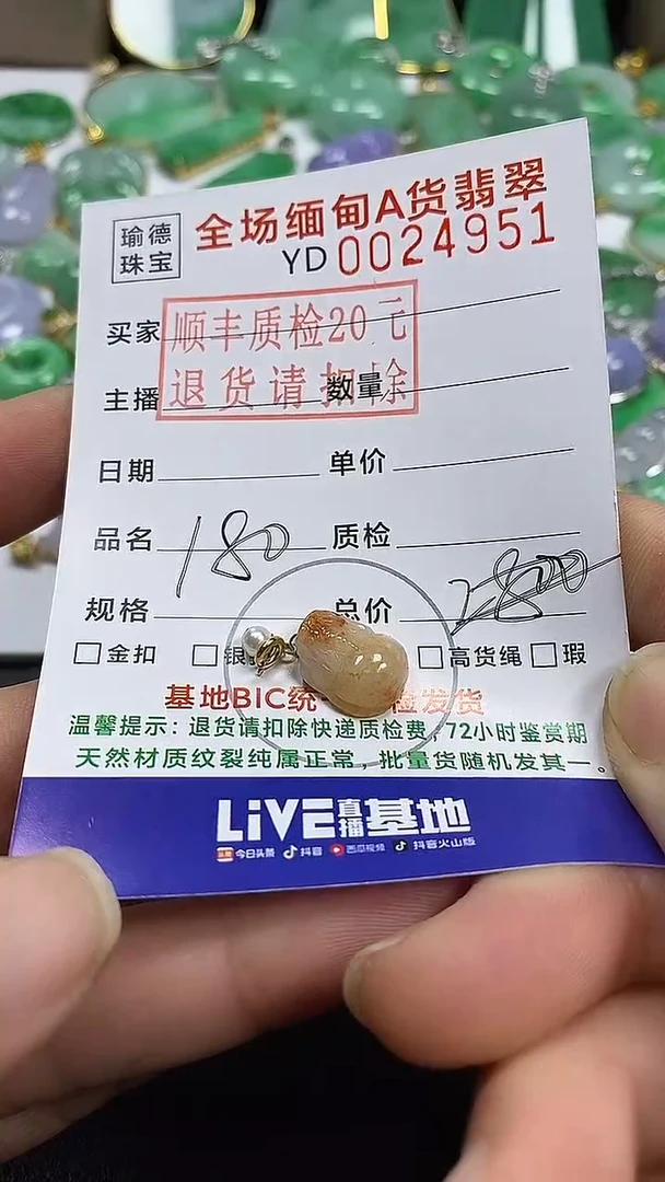 吊坠(不含链)18K金镶嵌翡翠貔貅