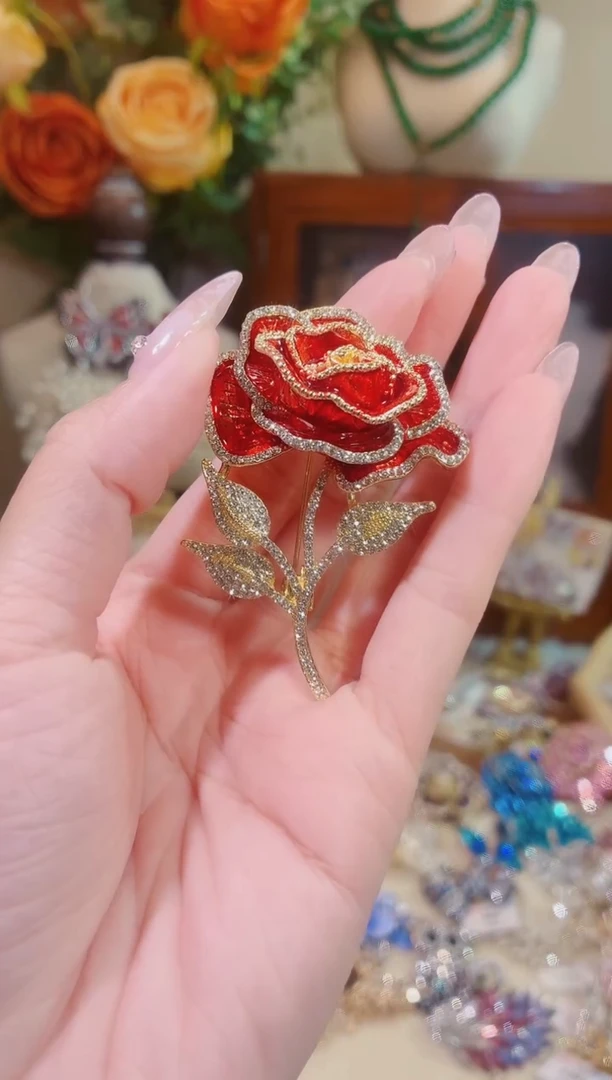 合成立方氧化锆铜合金红色玫瑰