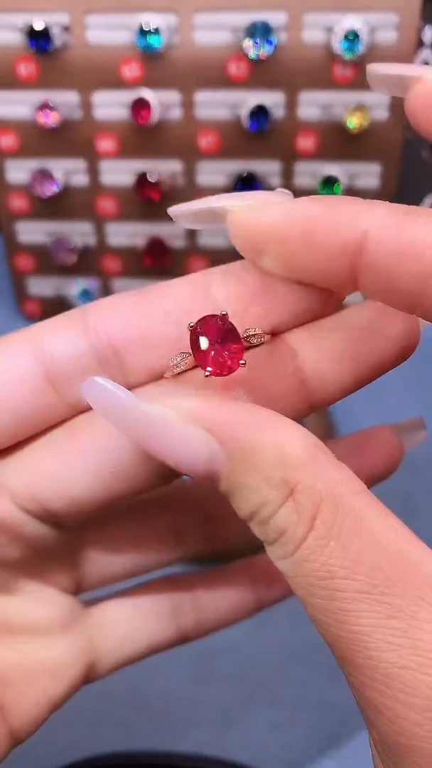 银S925镶嵌戒指红宝石.......