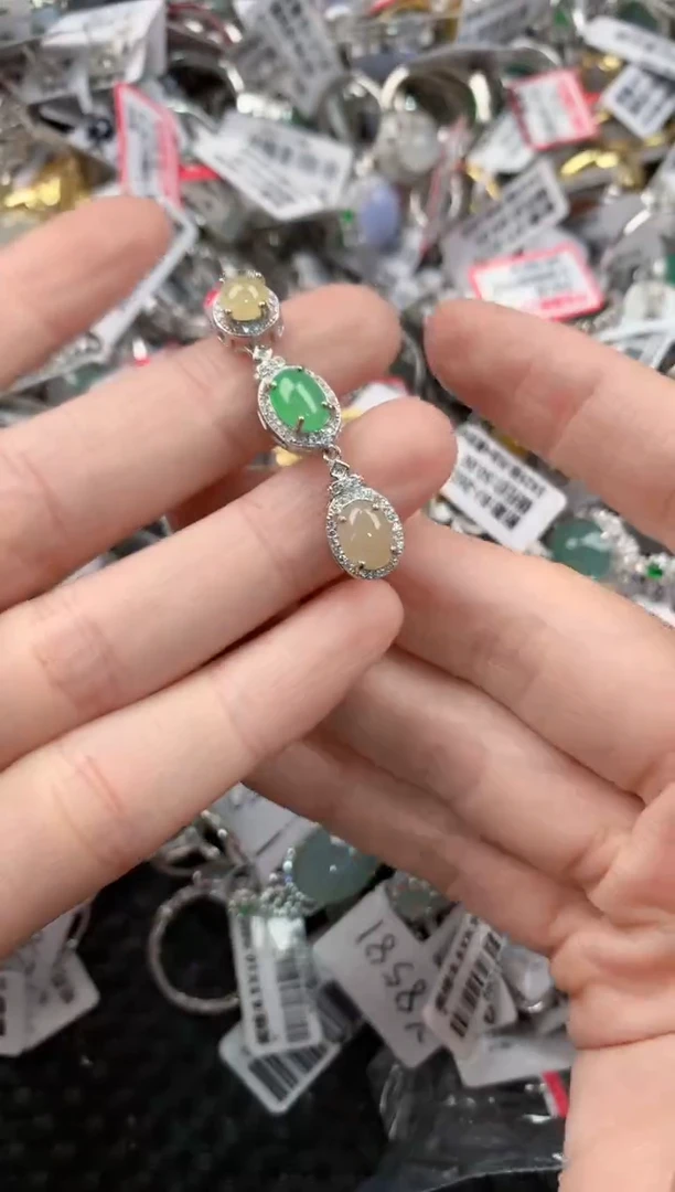 银S925镶嵌戒指翡翠555           4