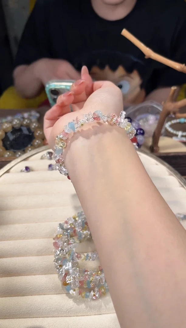 手链未镶嵌水晶多巴胺碎石手环