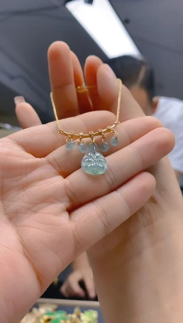 【闪购商品】翡翠耳饰合金0358翡翠锁骨链