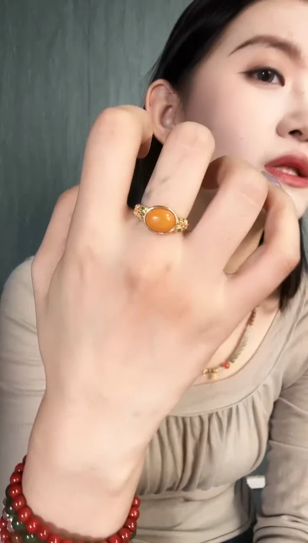 蜜蜡未镶嵌戒指蜜蜡戒指