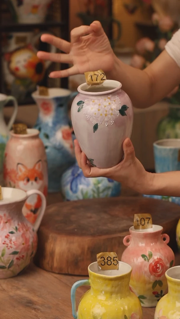 陶瓷景德镇设计师手作花器摆件侘寂风172