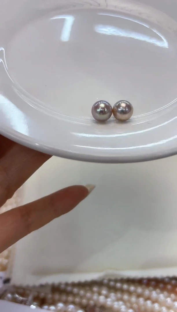 【闪购商品】淡水珍珠耳饰银S925镶嵌无核彩素钉