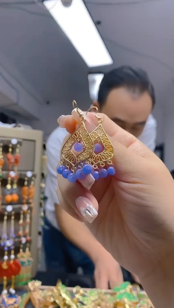 【闪购商品】翡翠耳饰合金130翡翠耳钩