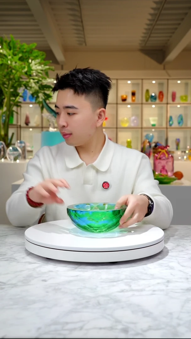 摆件祖母绿宝石蓝双色小果碗