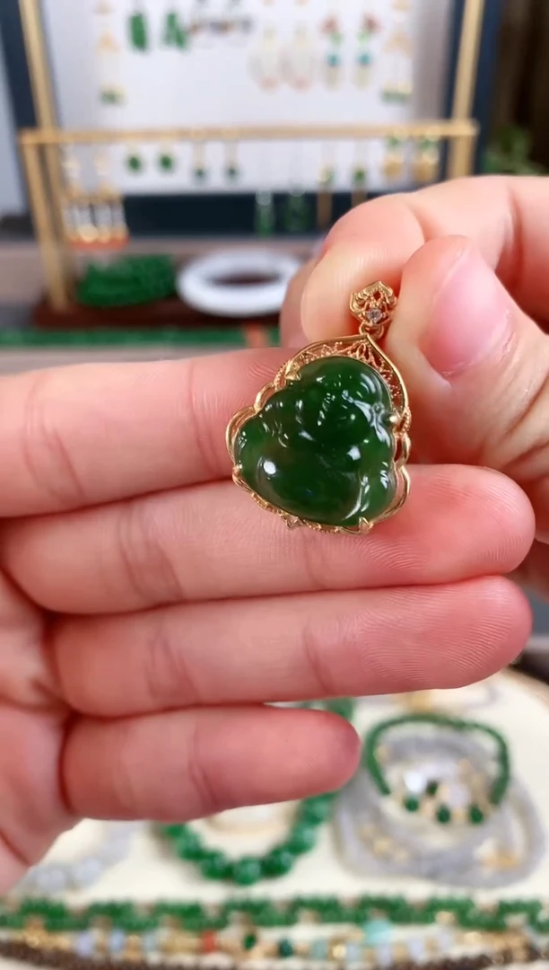 吊坠(不含链)银S925镶嵌和田玉1