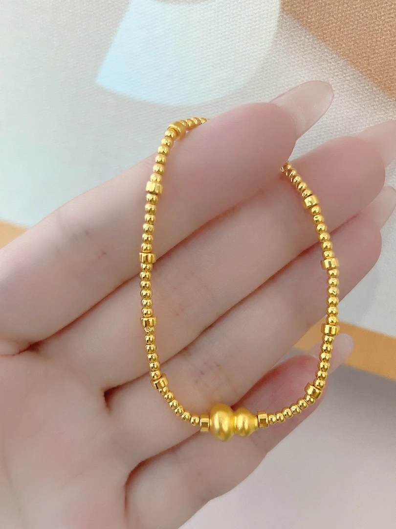 【乐妍】足金999 满圈葫芦编绳(卡2光珠*72+隔片*13+葫芦共 86件)