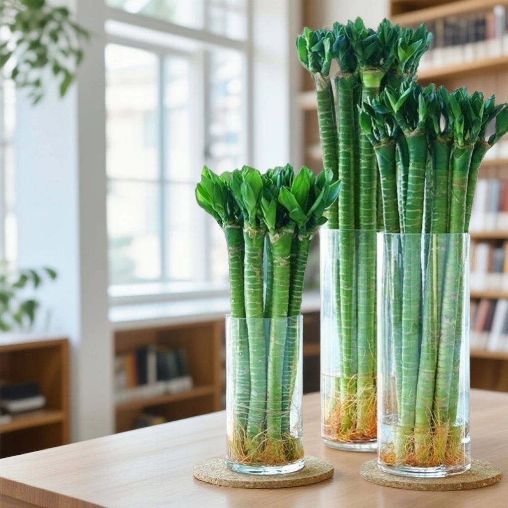 文昌竹龙竹带根好养水培学生桌面护眼办公室卧室书房书桌送营养液