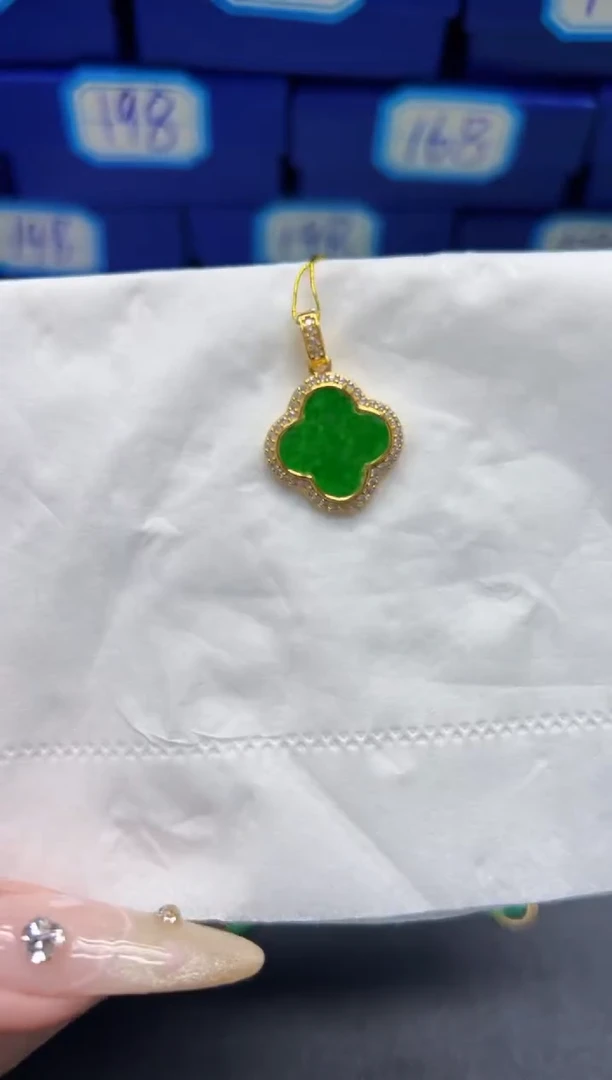 【闪购商品】翡翠颈饰银S925镶嵌Y缅料A货/支持复检/一件