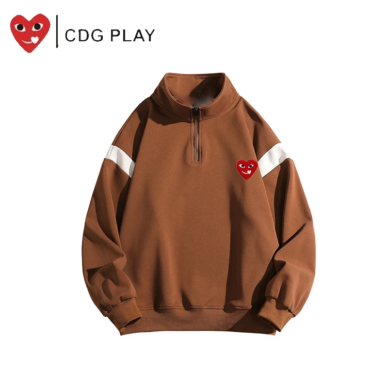 CDG PLAY经典条纹个性欧若风拉链卫衣2025秋冬新款百搭潮牌外套女