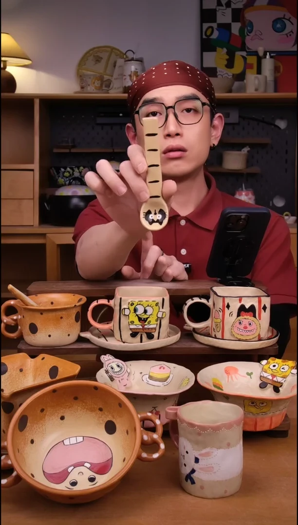 杯子景德镇可爱设计师款陶瓷