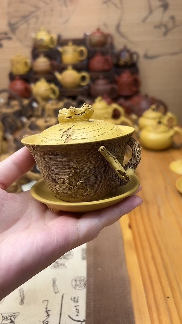 茶壶紫砂仿木松桩盖碗