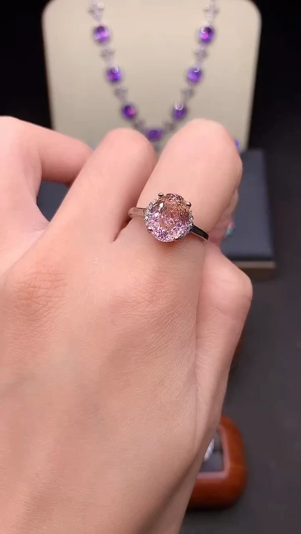 银S925镶嵌戒指双色碧玺.....