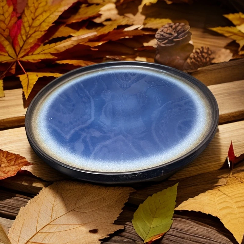 440 微瑕品蓝色牛排盘