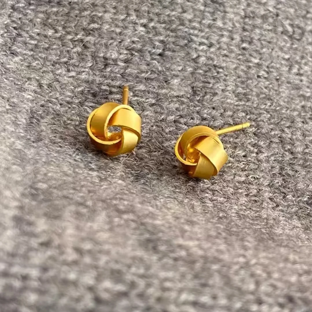 【顺丰配送 明天到家】编织耳钉一对装1.6g 女士适戴百搭时尚20-65岁可戴时尚款2025年流行饰品铜合金