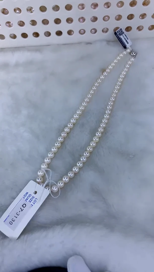 银S925镶嵌饰品海水珍珠6-6.5满珠链·带GGC
