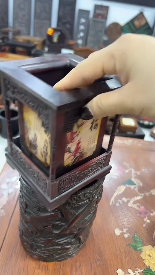 沐头淘摆件木雕件 笔筒