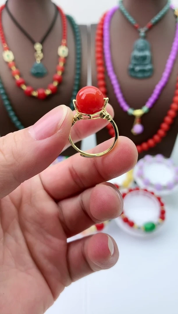 【闪购商品】翡翠戒指14K金镶嵌J5戒指