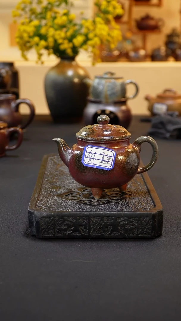 茶壶紫砂纯自然柴烧