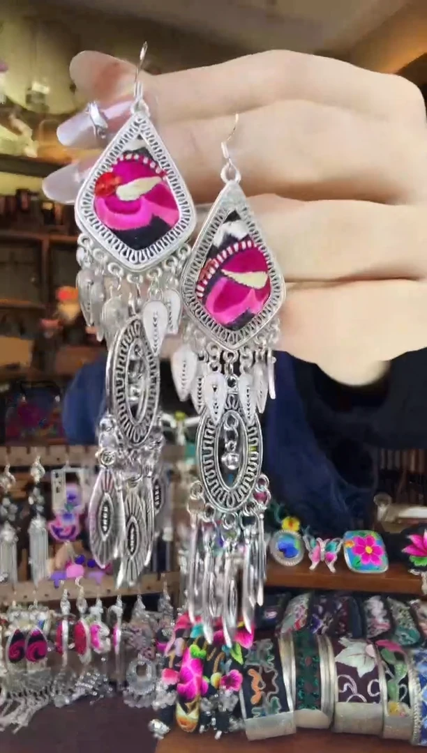 刺绣非遗刺绣民族风耳环