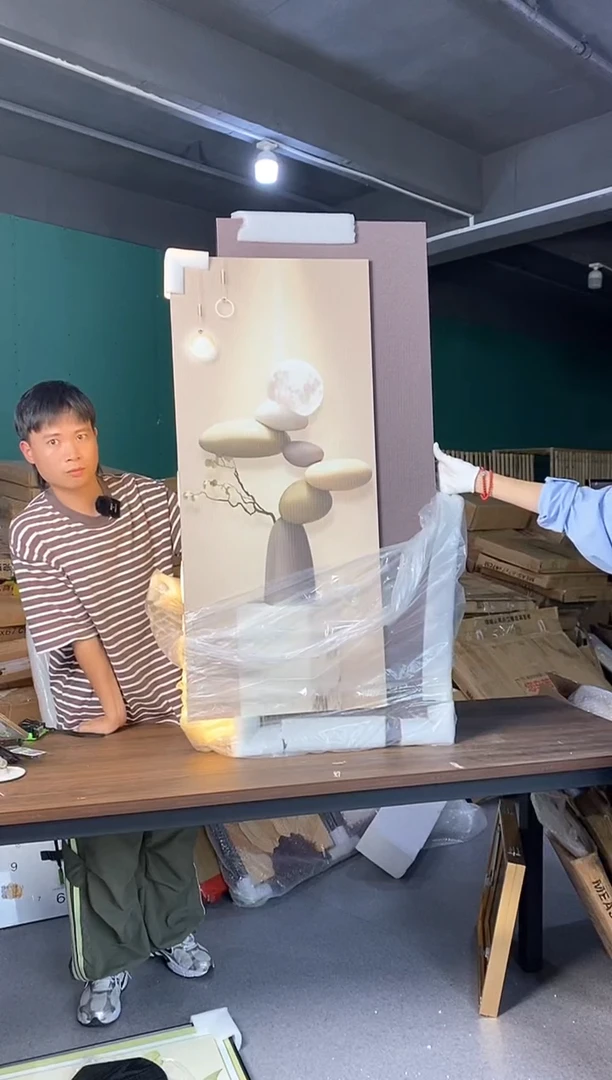 带灯款砂岩画石来如意带灯会亮1.2*60