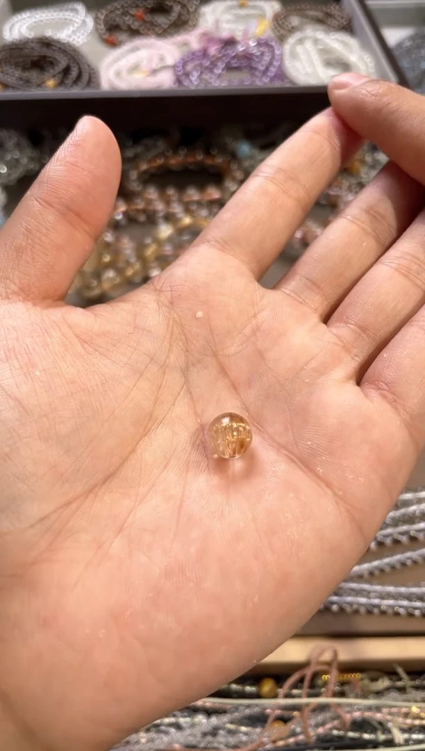 水晶手链未镶嵌金发晶单珠9.6mm