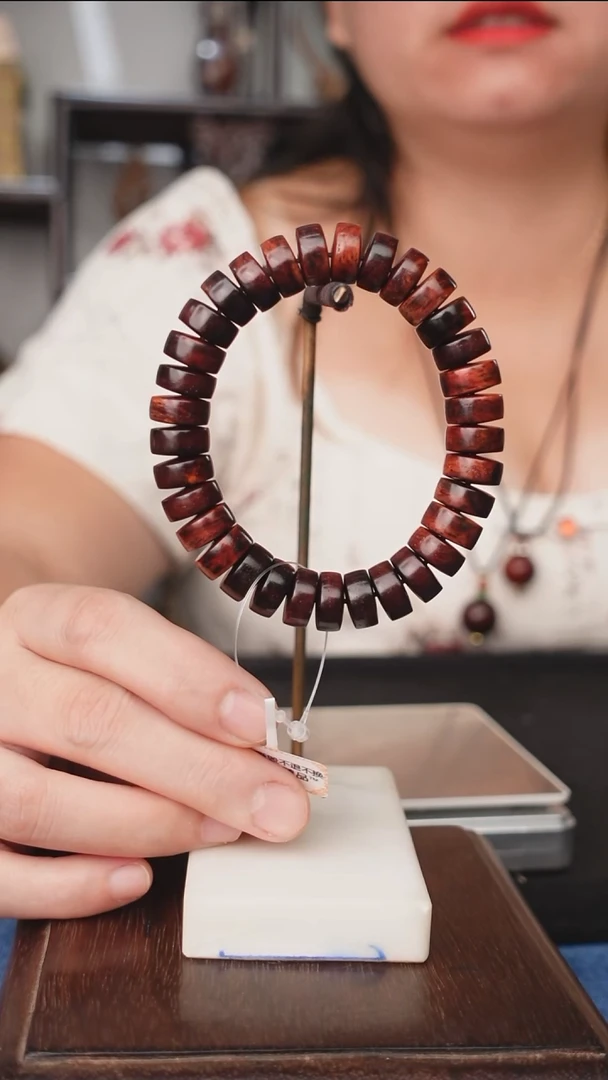 木本降真香红降花梨公药片珠1.2手串