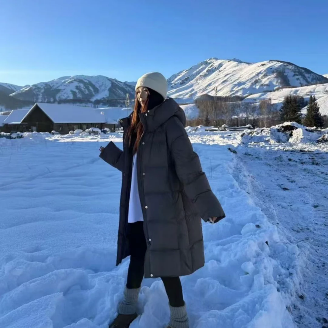 8.0升级90白鹅绒大被子轻盈泡芙时尚百搭长款羽绒服