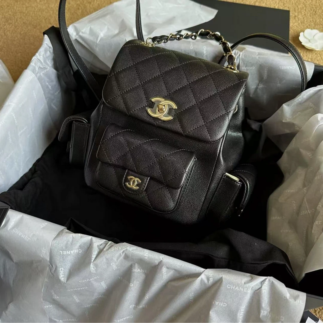 99新 Chanel/香奈儿 香奈儿25s小号荔枝牛青蛙双肩包巨好成色