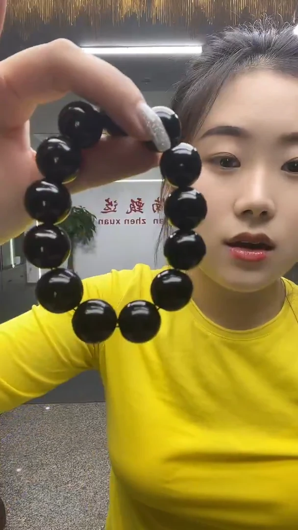 黑圆形卡18手串多样性发货一