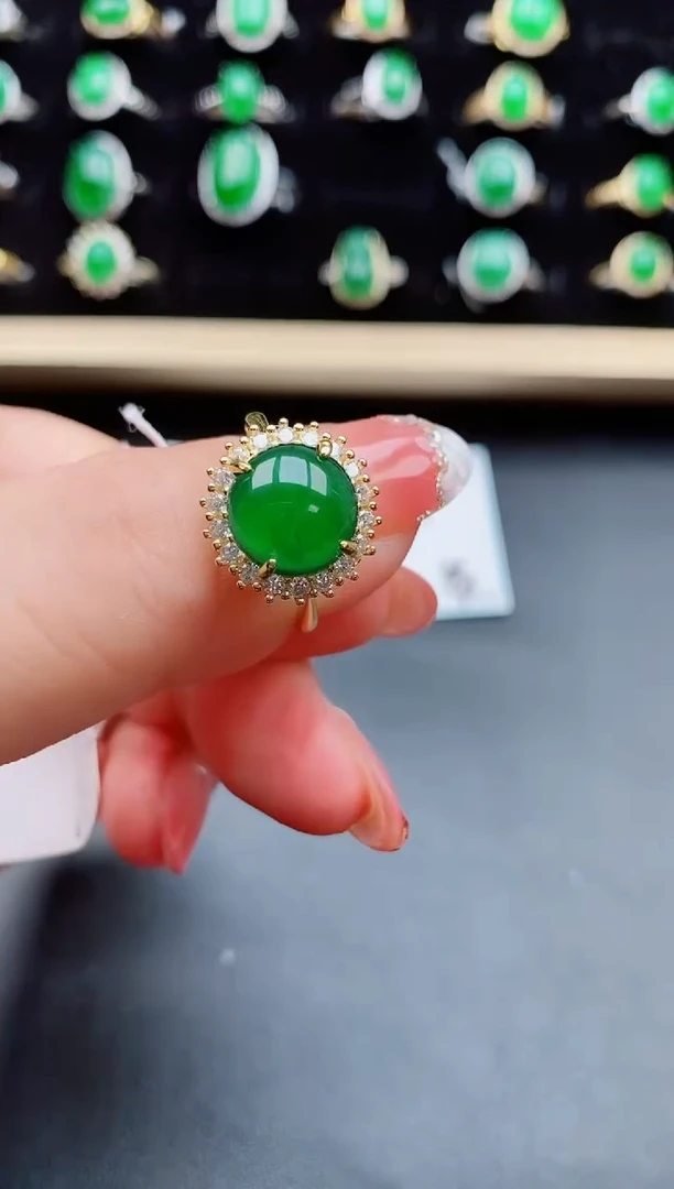 【闪购商品】翡翠戒指银S925镶嵌50800
