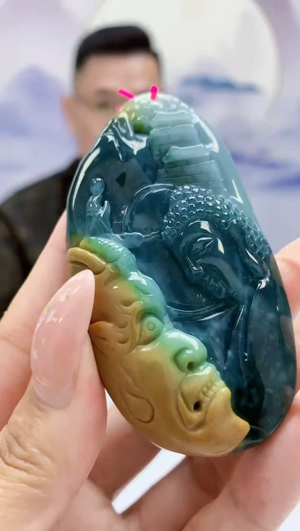 定制翡翠未镶嵌5152MM-毛货挂件21