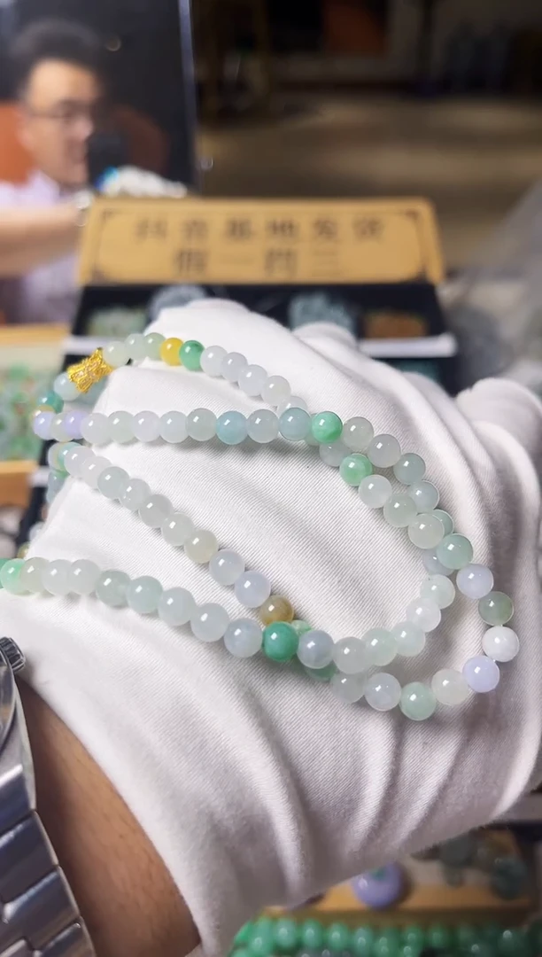 散珠翡翠翡翠散珠90颗多样性发货