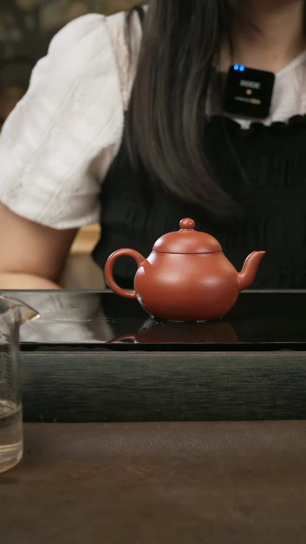 茶壶紫砂03，梨形，朱泥，