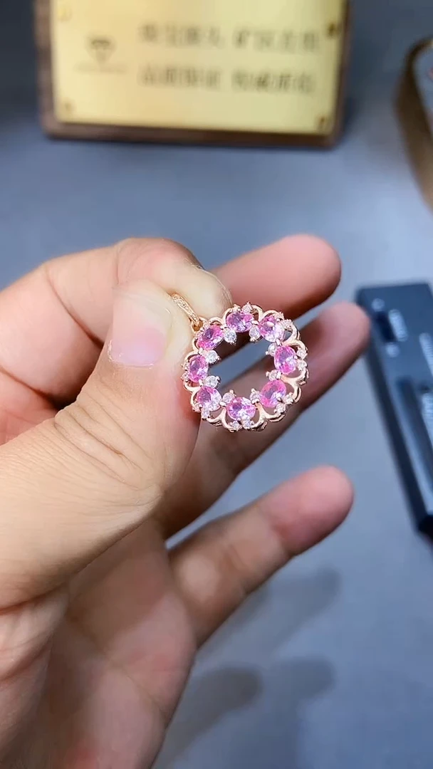 【闪购商品】彩色蓝宝石颈饰银S925镶嵌354