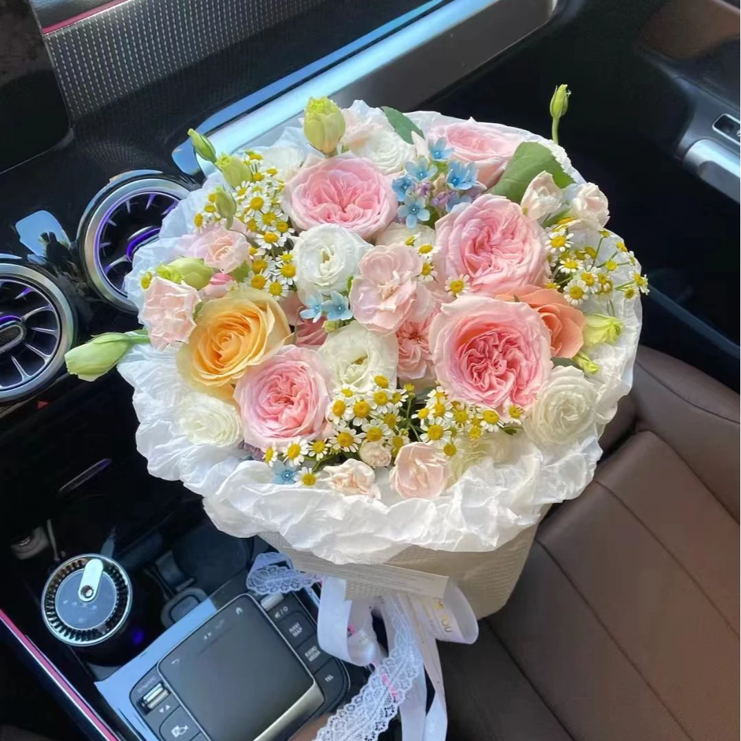 【情长如画】6朵粉玫瑰小香风花生日鲜花送女友老婆女士约会花束见面惊喜礼物鲜花店配送上门
