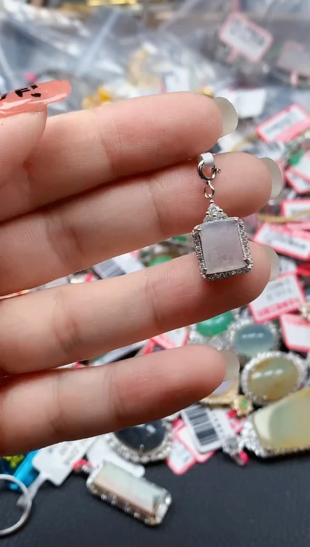 银S925镶嵌戒指翡翠天然A货缅甸翡翠