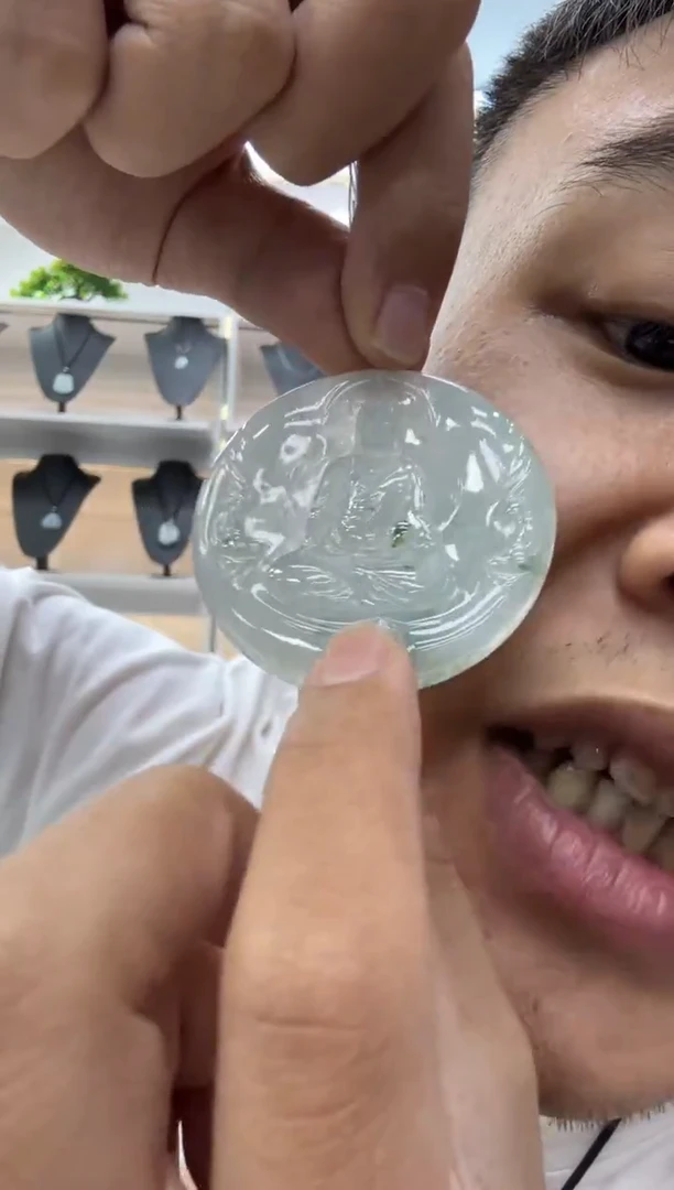 颈饰未镶嵌翡翠天然翡翠A货孤品一件