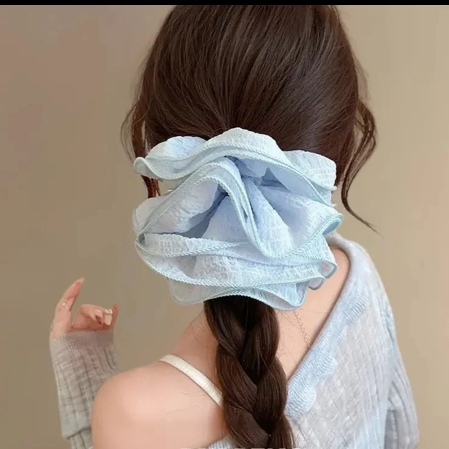 韩系慵懒风超大号花边发圈女2025新款高端气质发绳洋气时尚发饰品