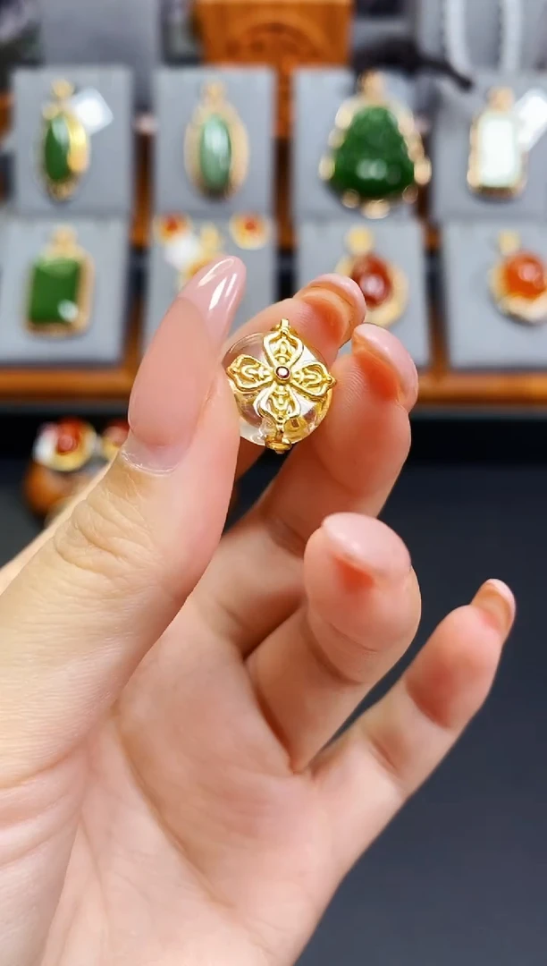 颈饰银S925镶嵌水晶白水晶路路通颈饰