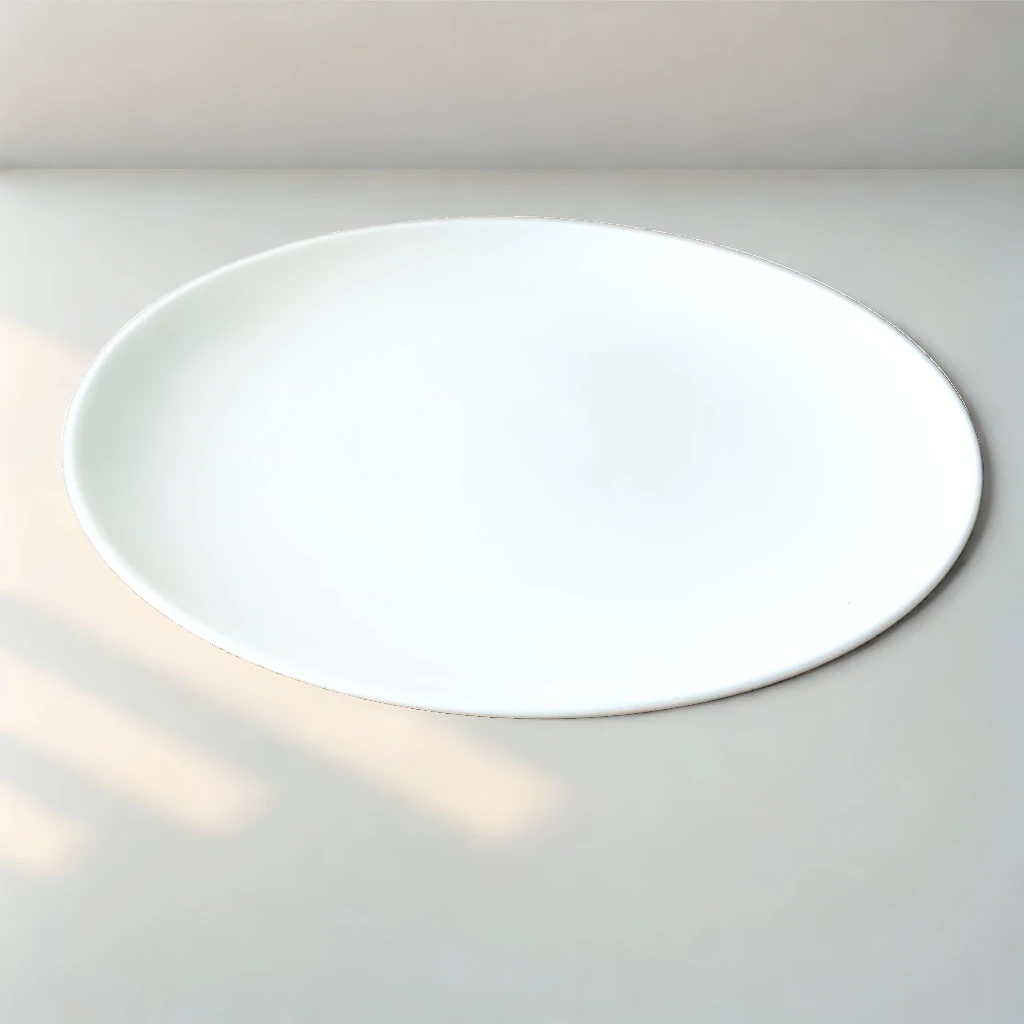 A109】纯白8英寸月光盘4只唐山骨瓷家用餐具简约日式圆形白瓷陶瓷